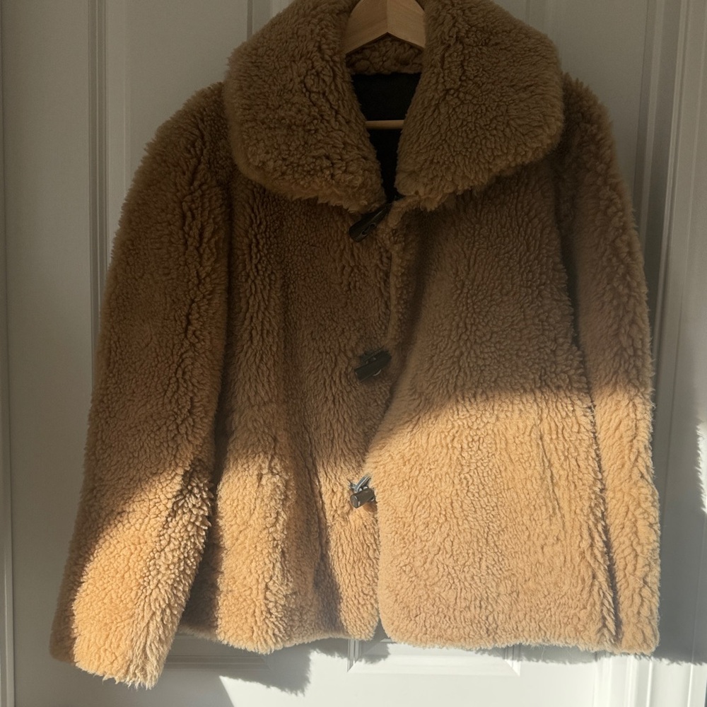 Authentic Tan Shearling Reversible Jacket - image 1
